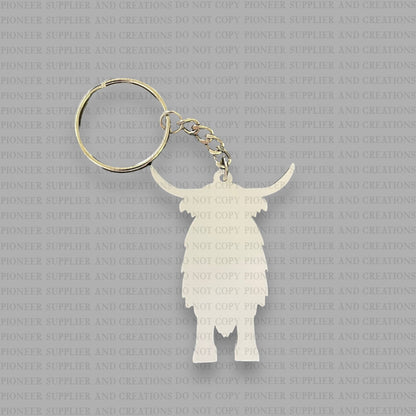 Highland Cow Shaped Keychain | Add-On Sublimation Blanks