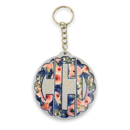 2.5" Circle Tab Shaped Chain Keychain Sublimation Blank