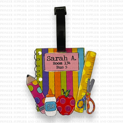 School Supply Bag Tag Sublimation Blank