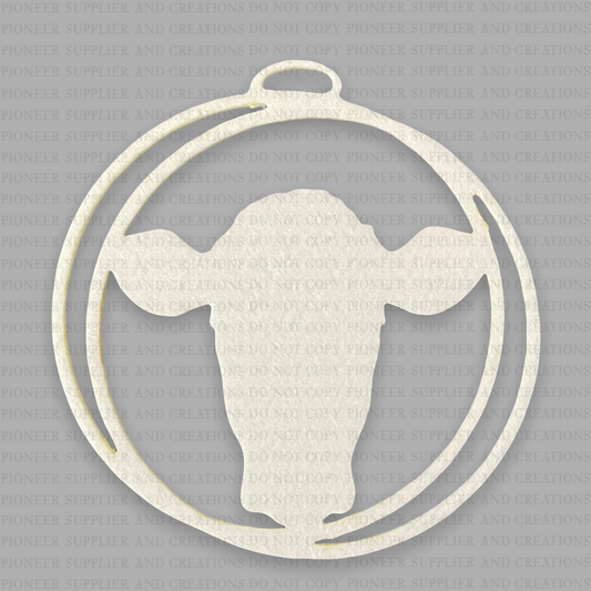 Cow Head Circle Air Freshener Sublimation Blank