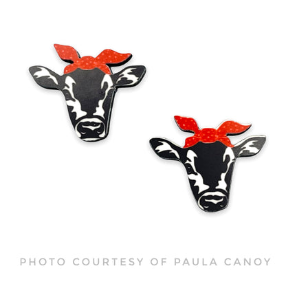 Cow Head Bow Stud Sublimation - No Hardware