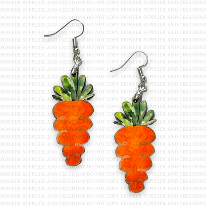 Carrot Shaped Sublimation Earrings with Hardware