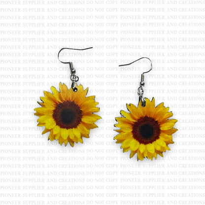 Sunflower Shaped Earrings Sublimation Blanks