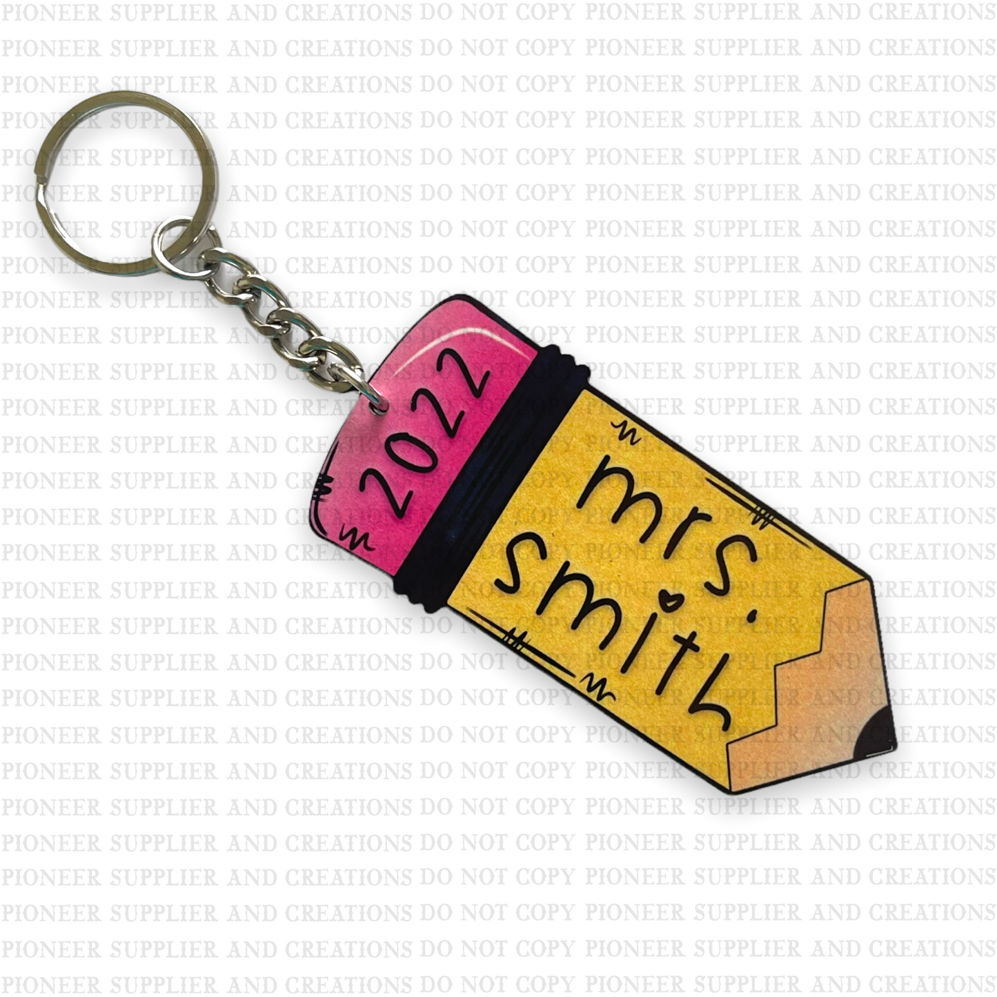 Pencil Shaped Keychain Style 2 Sublimation Blank