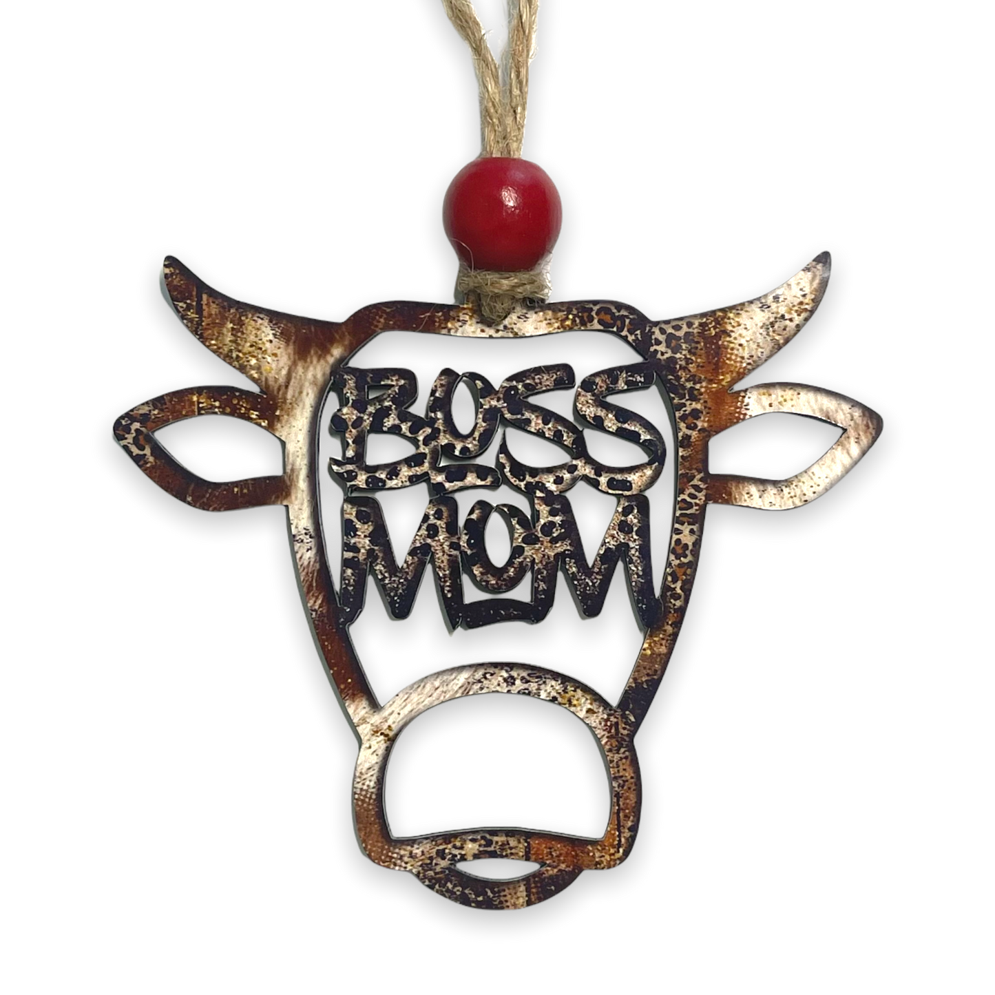 Cow Horn Boss Mom Sublimation Blank Ornament