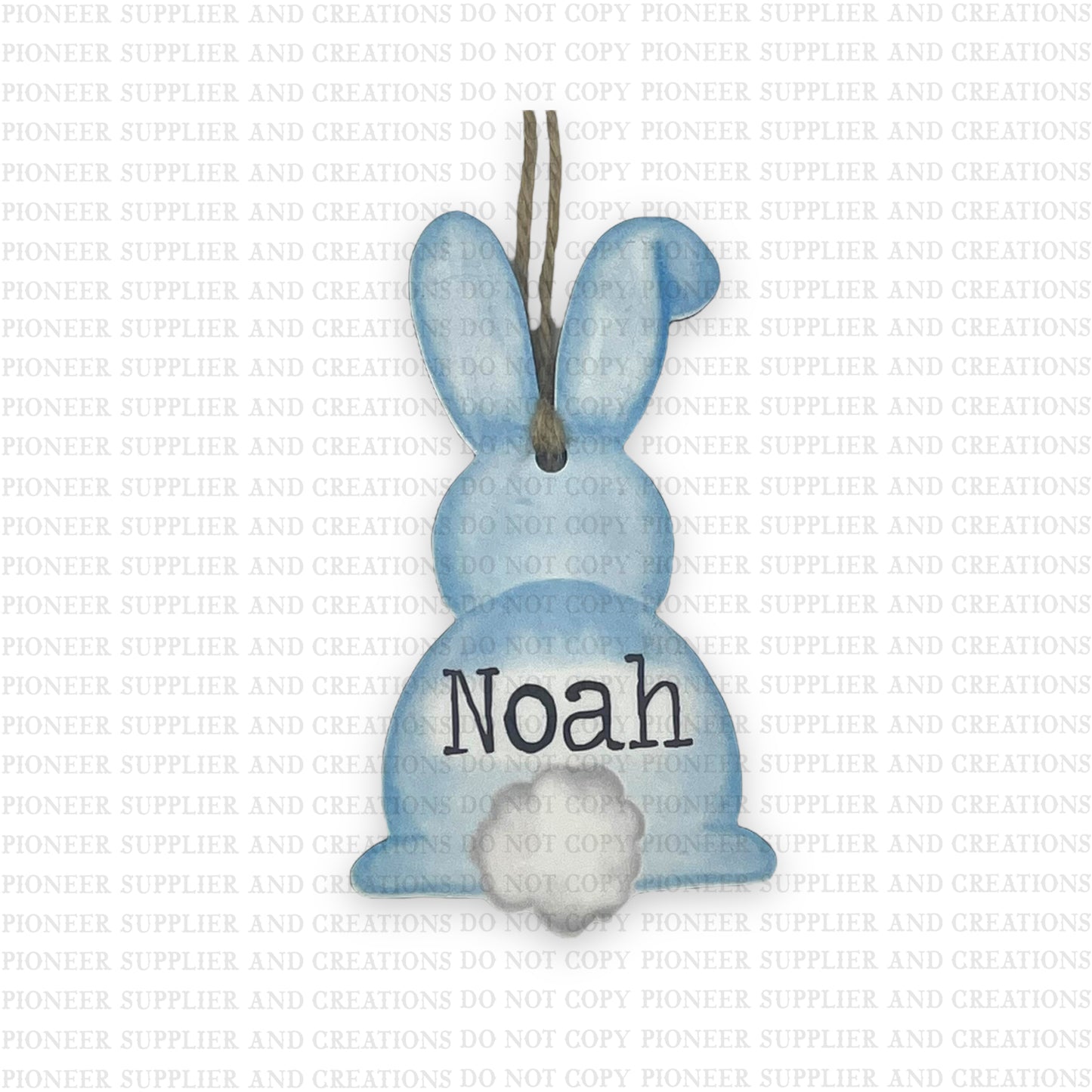 Bunny Easter Tag Sublimation Blank | Exclusive Monogram Moments