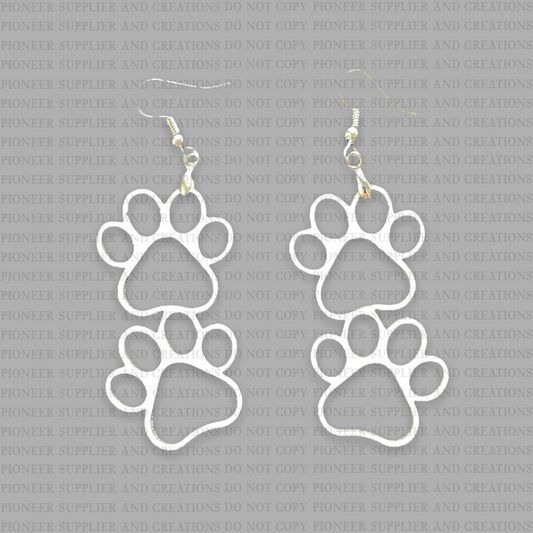 Paw Prints Shaped Earring Sublimation Blanks