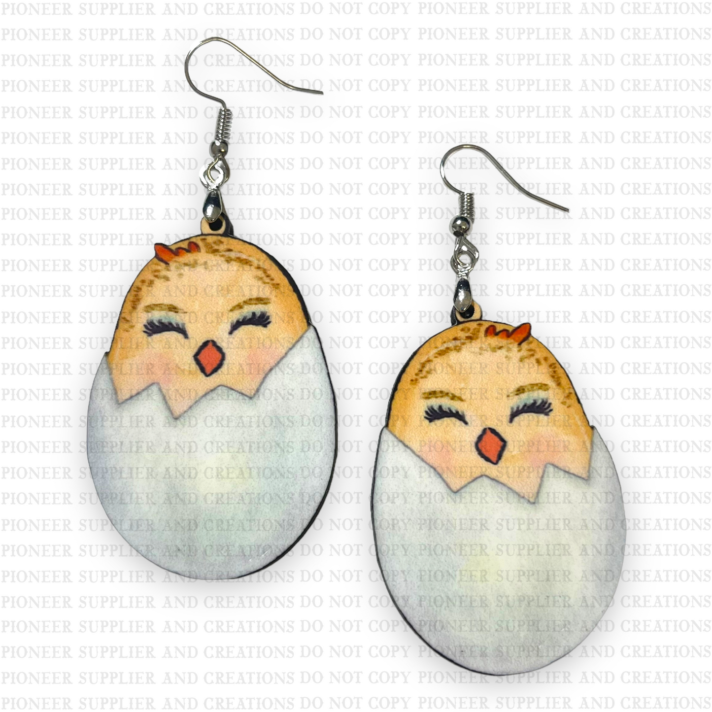Chick in Egg Shaped Earring Sublimation Blanks | Tina Braddock