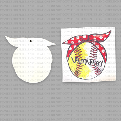 Baseball Softball Mama Headband Ornament & Transfer Sublimation Blank