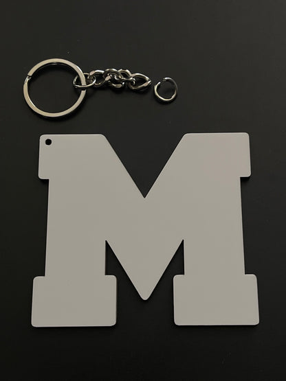 Varsity Alphabet Letter Keychain Sublimation Blank