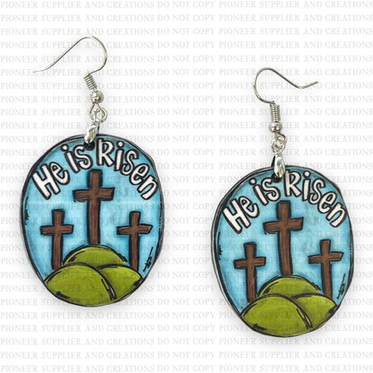 He is Risen Shaped Earring Sublimation Blanks | Exclusive Alicia Ray Art