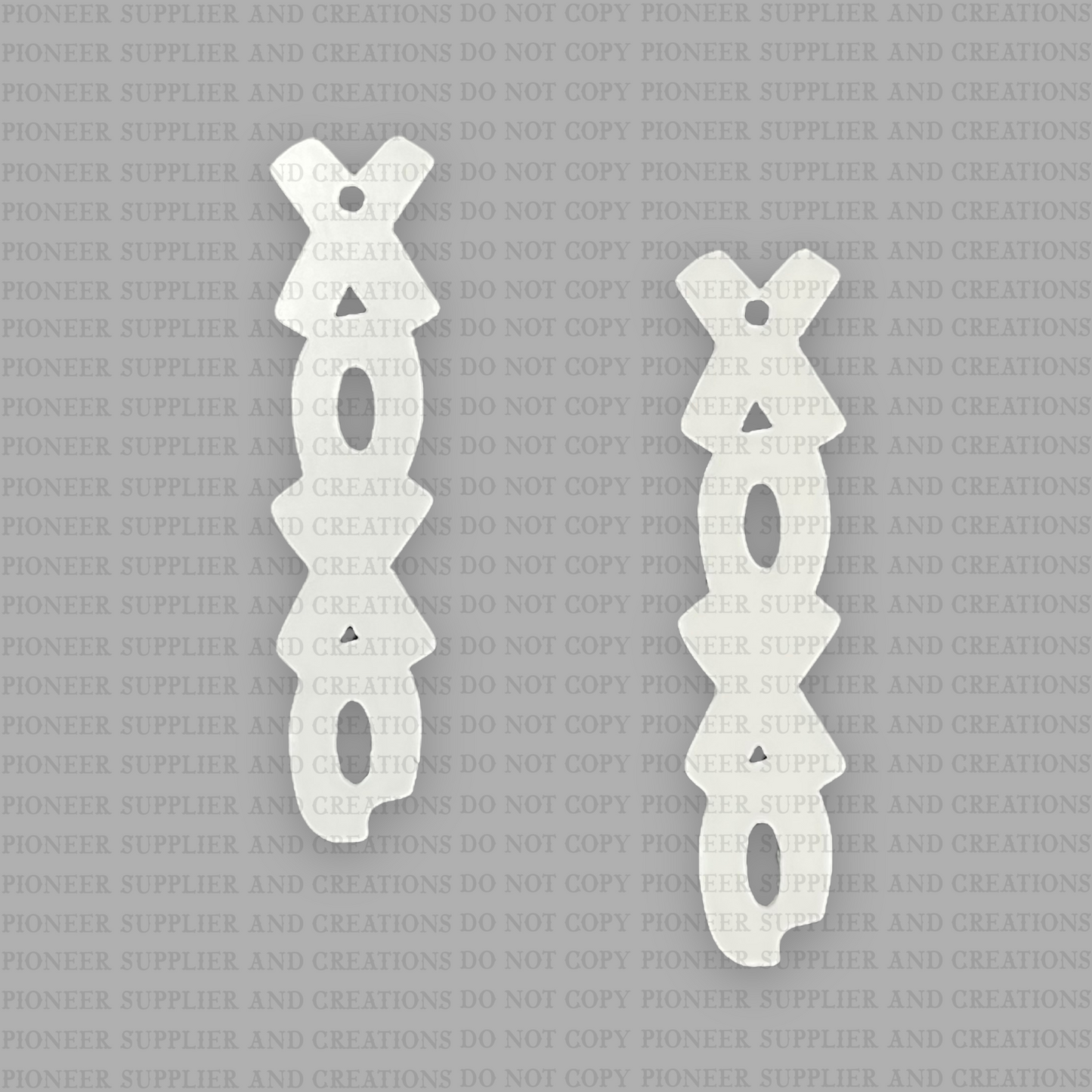XOXO Vertical Cookie Shaped Earring Sublimation Blanks