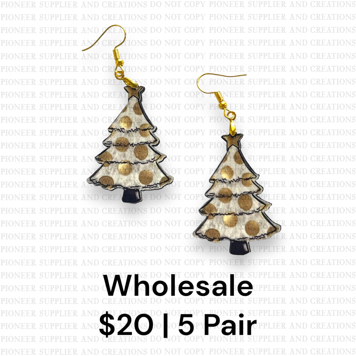 Golden Dot Tree Earrings Wholesale | 5 pc