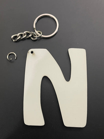 Groovy Initial Keychain Sublimation Blank