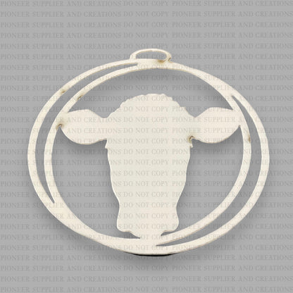 Cow Head Car Charm Sublimation Blank