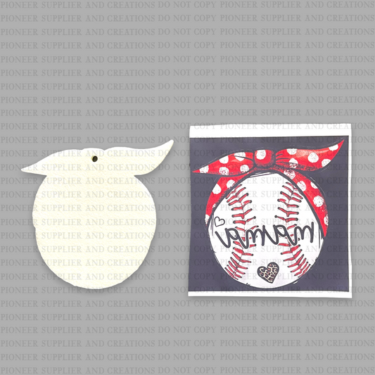 Baseball Mama Headband Air Freshener & Transfer Sublimation Blank