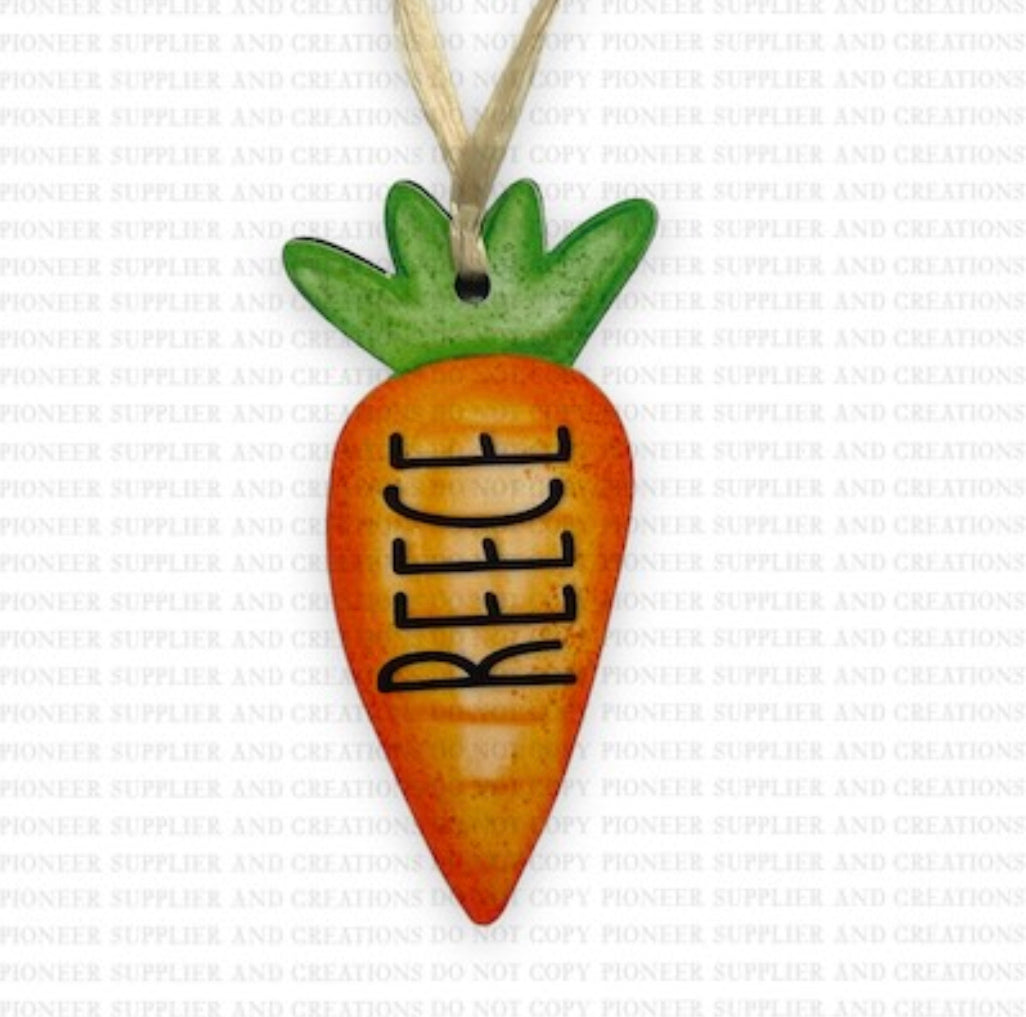 Easter Basket Carrot Tag Sublimation Blank | Exclusive Monogram Moments