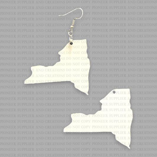 New York | State | Shaped Earring Sublimation Blanks