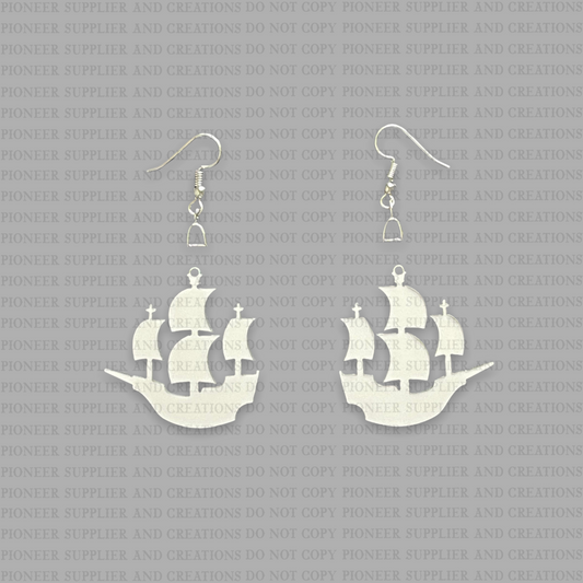 Ship Shaped Earring Sublimation Blanks