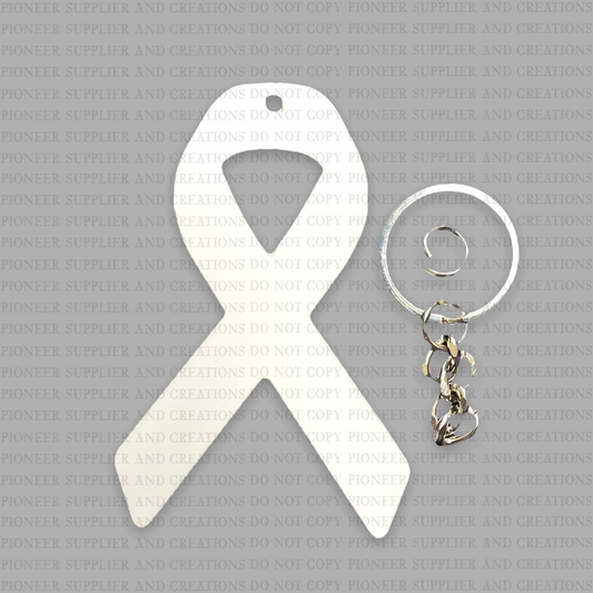 Cancer Awareness Ribbon Chain Keychain Sublimation Blank