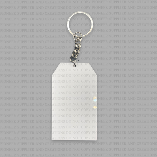 Gift Tag Shaped Keychain Sublimation Blank Style 18