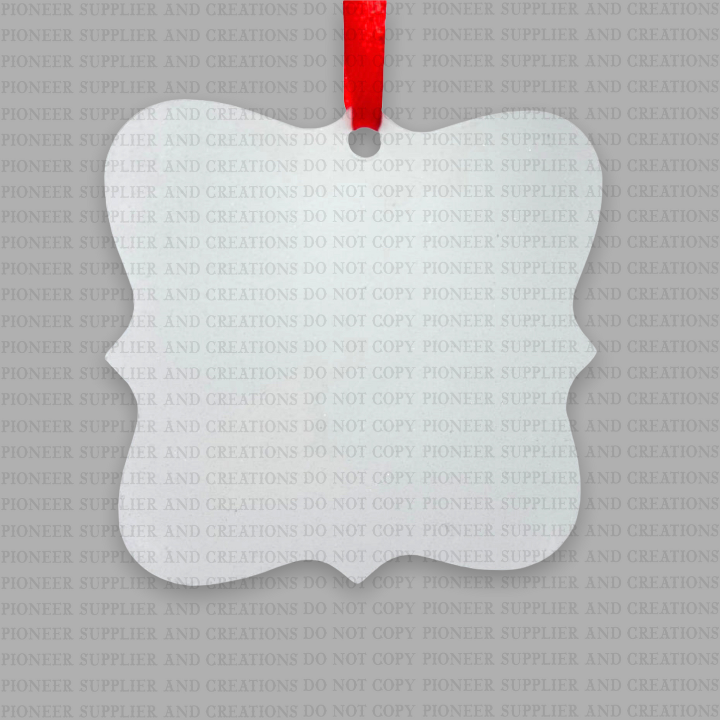 Square Aluminum Sublimation Ornament with Ribbon