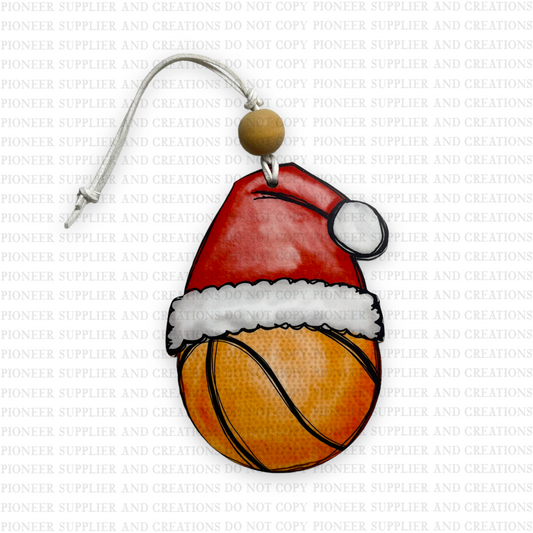 Sports Santa Hat Ornament Sublimation Blanks | Exclusive Monogram Moments