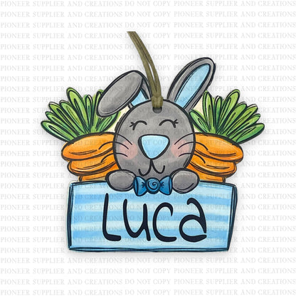 Boy Easter Bunny Name Plate Sublimation Blank | Exclusive Alicia Ray Art
