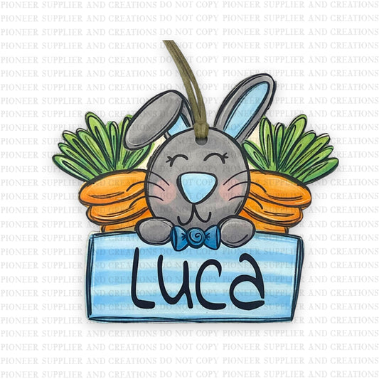Boy Easter Bunny Name Plate Sublimation Blank | Exclusive Alicia Ray Art