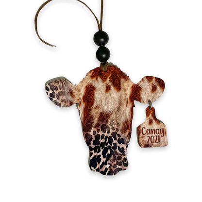 Cow Head Cow Tag Ornament Sublimation Blank