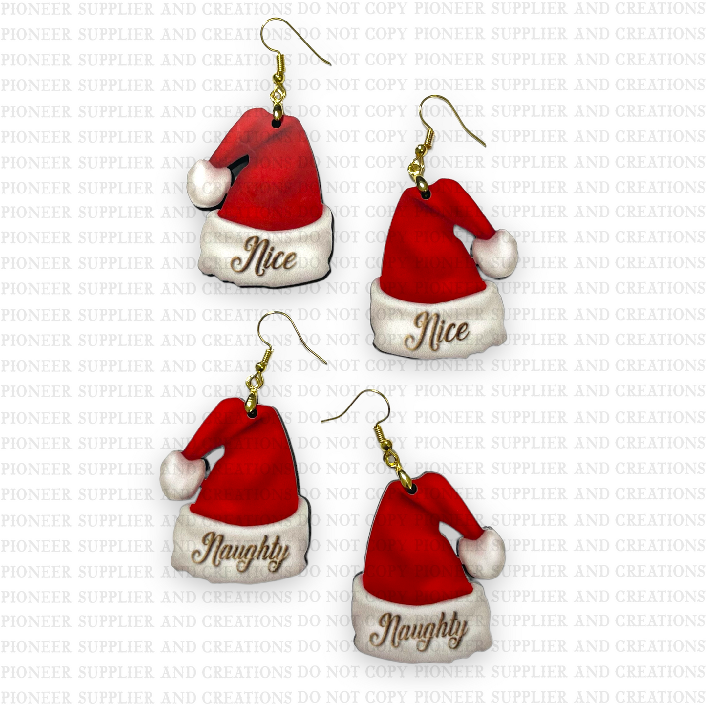 Santa Hat Shaped Earring Sublimation Blanks