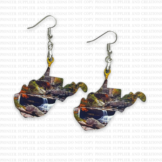 West Virginia | State | Shaped Earring Sublimation Blanks