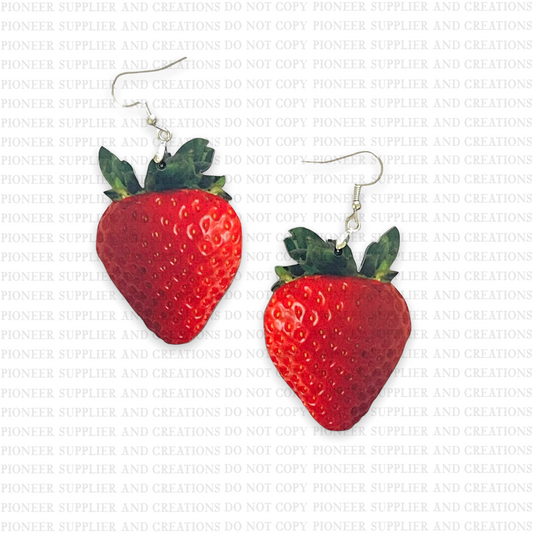 Strawberry Shaped Earring Sublimation Blanks