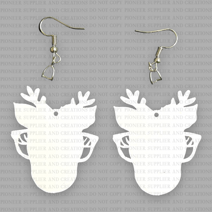 Mrs. Rudolph Shaped Earring Sublimation Blanks | Sheila Long