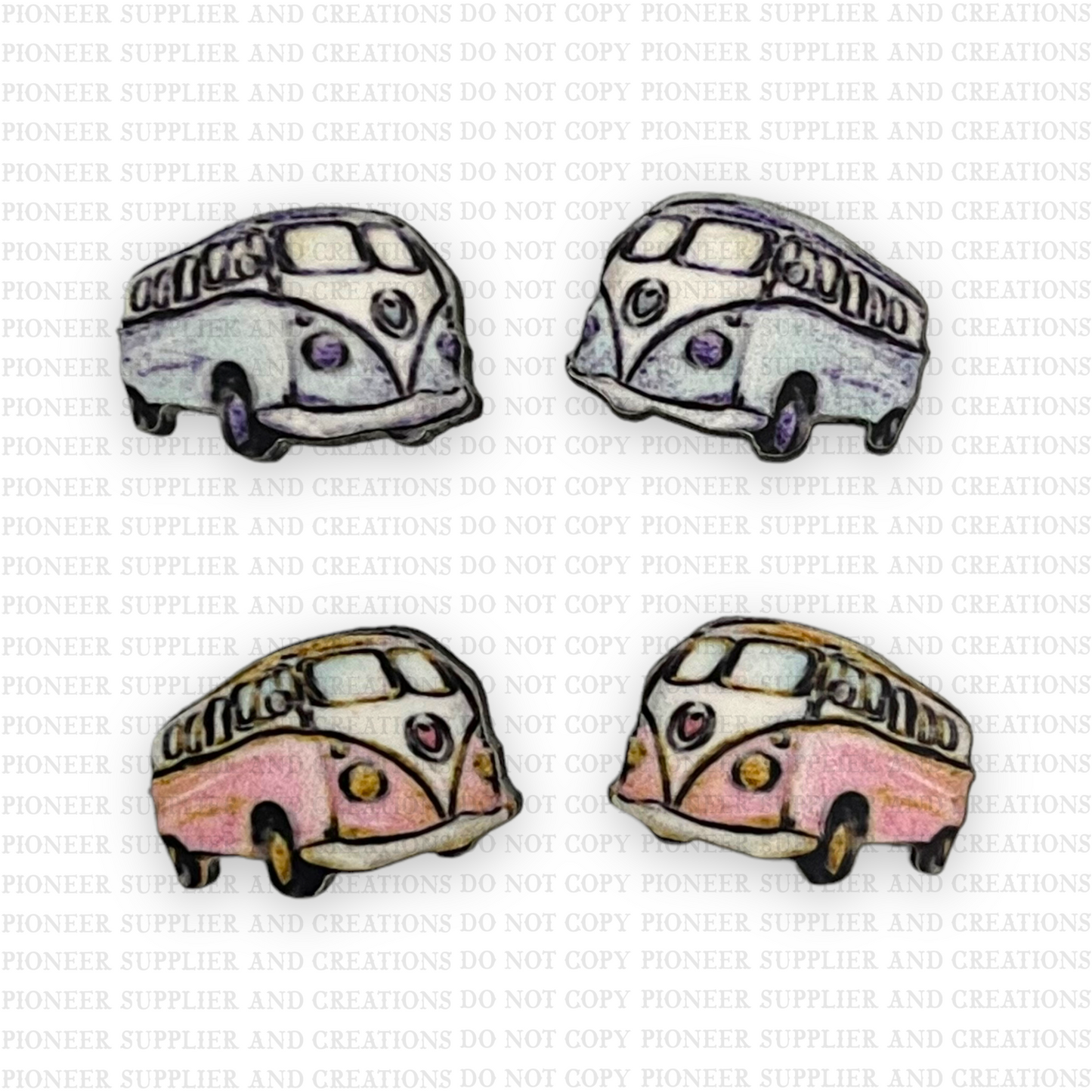 VW Van Shaped Stud Sublimation Earrings - No Hardware