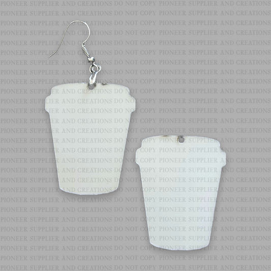 Coffee Cup Shaped Earring Sublimation Blanks