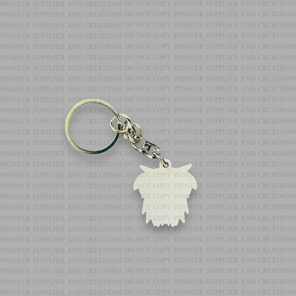 Highland Cow Shaped Keychain | Add-On Sublimation Blanks