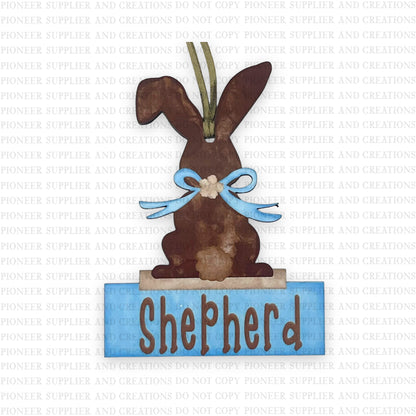 Bunny Name Tag Plate Sublimation Blank | Exclusive Pixel Pops