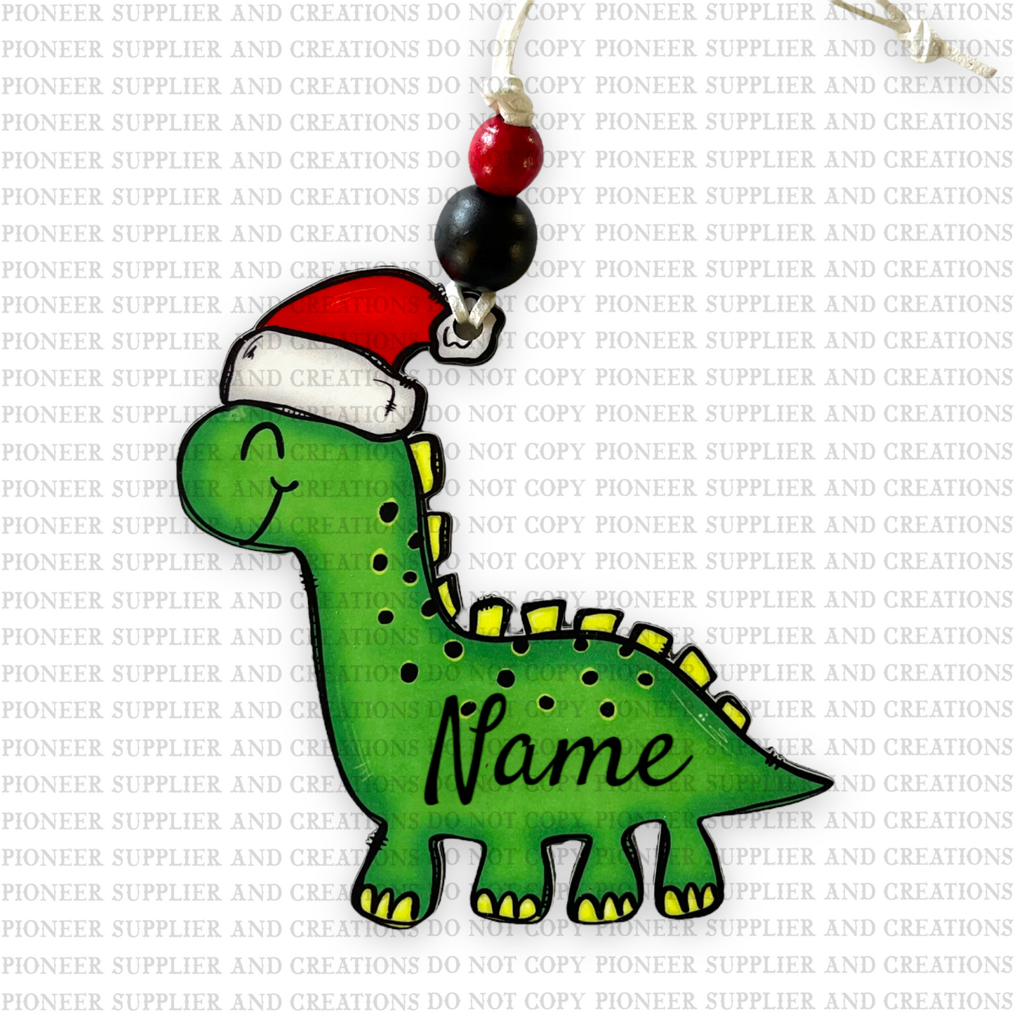 Christmas Dino Ornament Sublimation Blank | Exclusive Alicia Ray Art