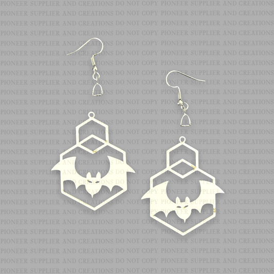 Bat Hexagon Shaped Earring Sublimation Blanks