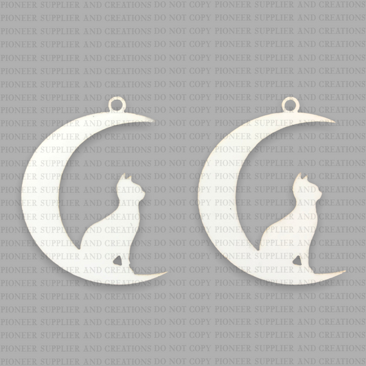 Cat Moon Shaped Earring Sublimation Blanks - Pioneer Supplier & Creations