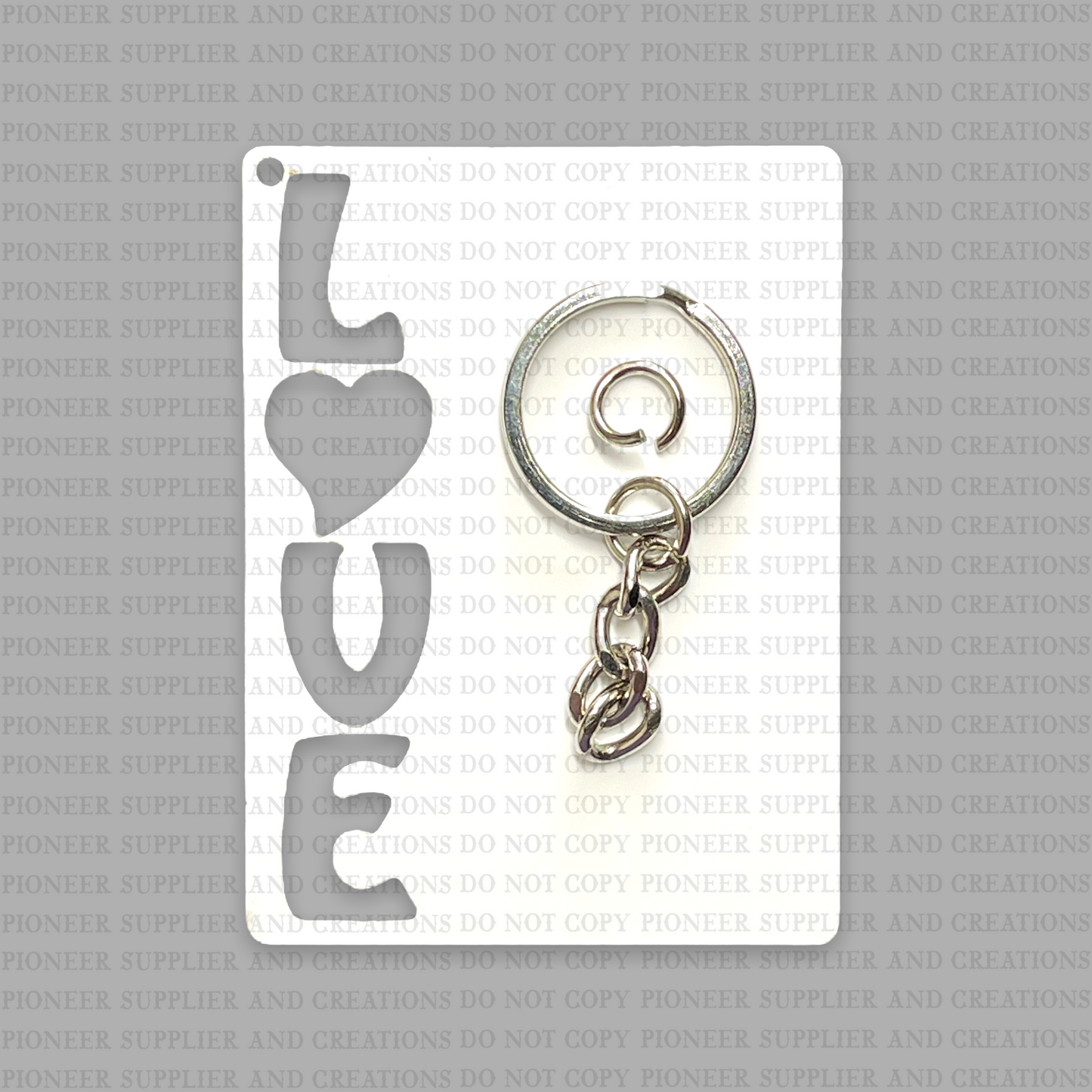 LOVE Word Keychain Sublimation Blank
