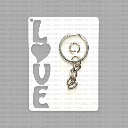LOVE Word Keychain Sublimation Blank