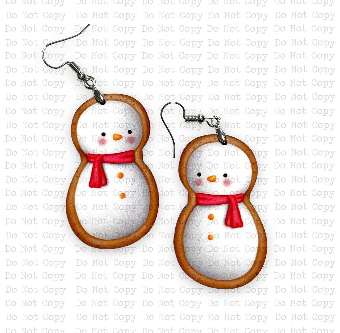 Snowman Cookie Shaped Earring Sublimation Blanks | Exclusive Chonnie Artwork