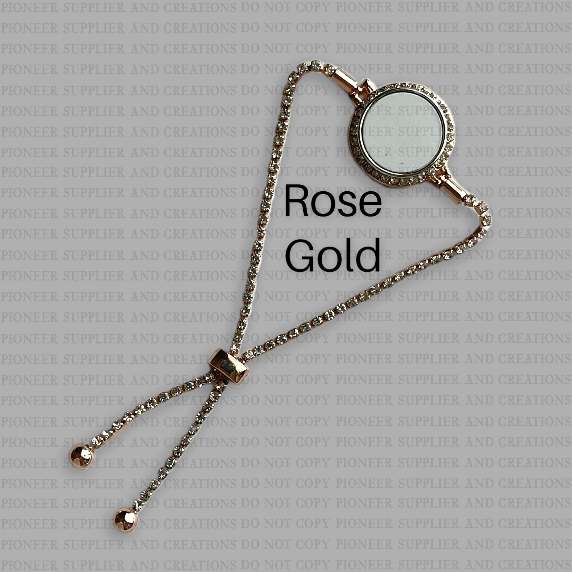 Slider Bracelet Adjustable Sublimation Blank Rose Gold