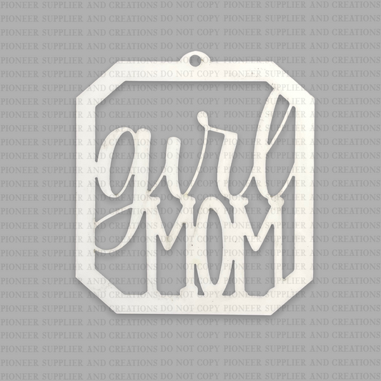 Girl Mom Square Car Charm Sublimation Blank