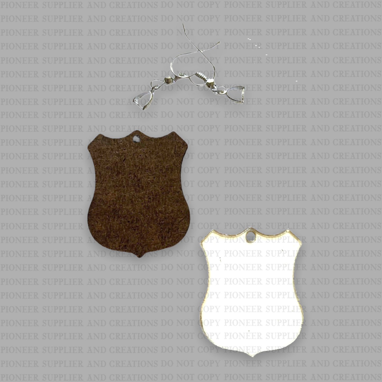 Police Badge Shaped Earring Sublimation Blanks - Pioneer Supplier & Creations