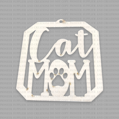 Cat Mom Car Charm Sublimation Blanks