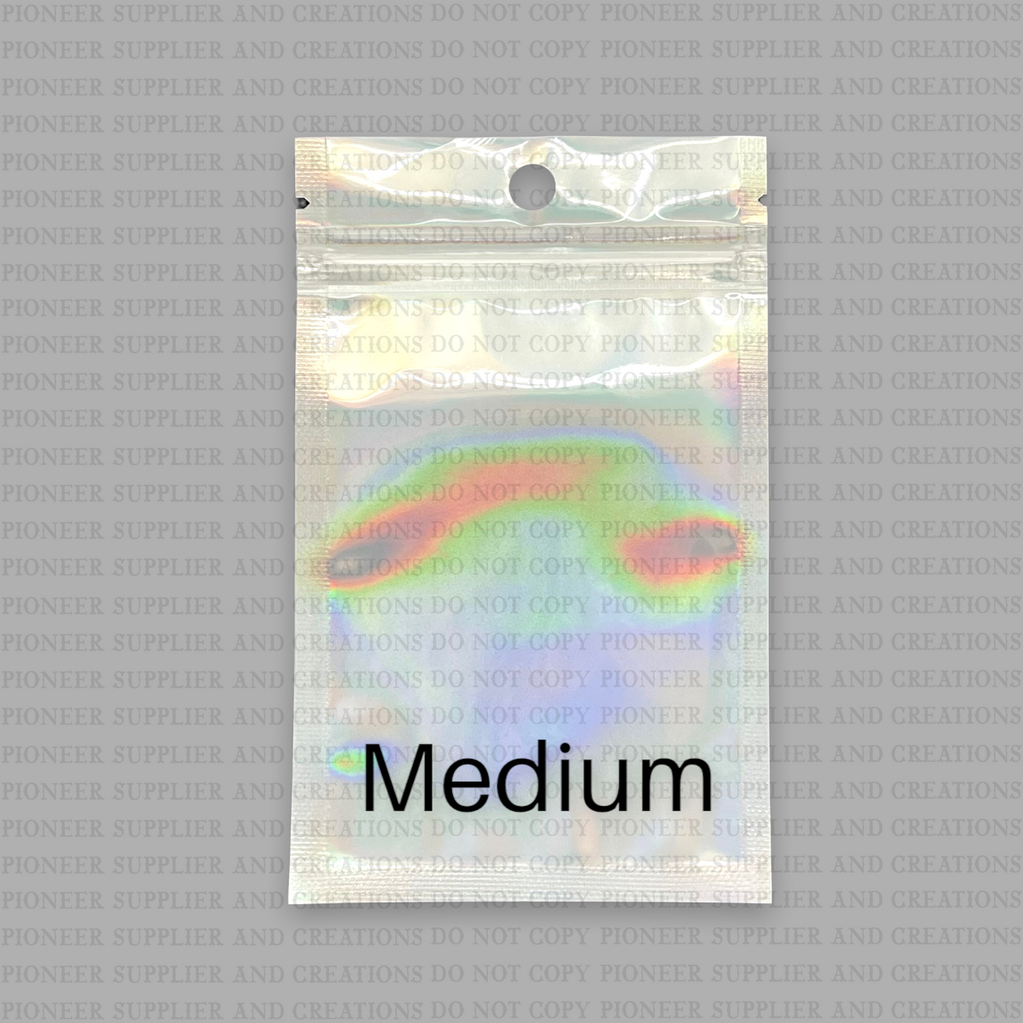 25 Iridescent Holographic Zip Lock Pouches - Pioneer Supplier & Creations