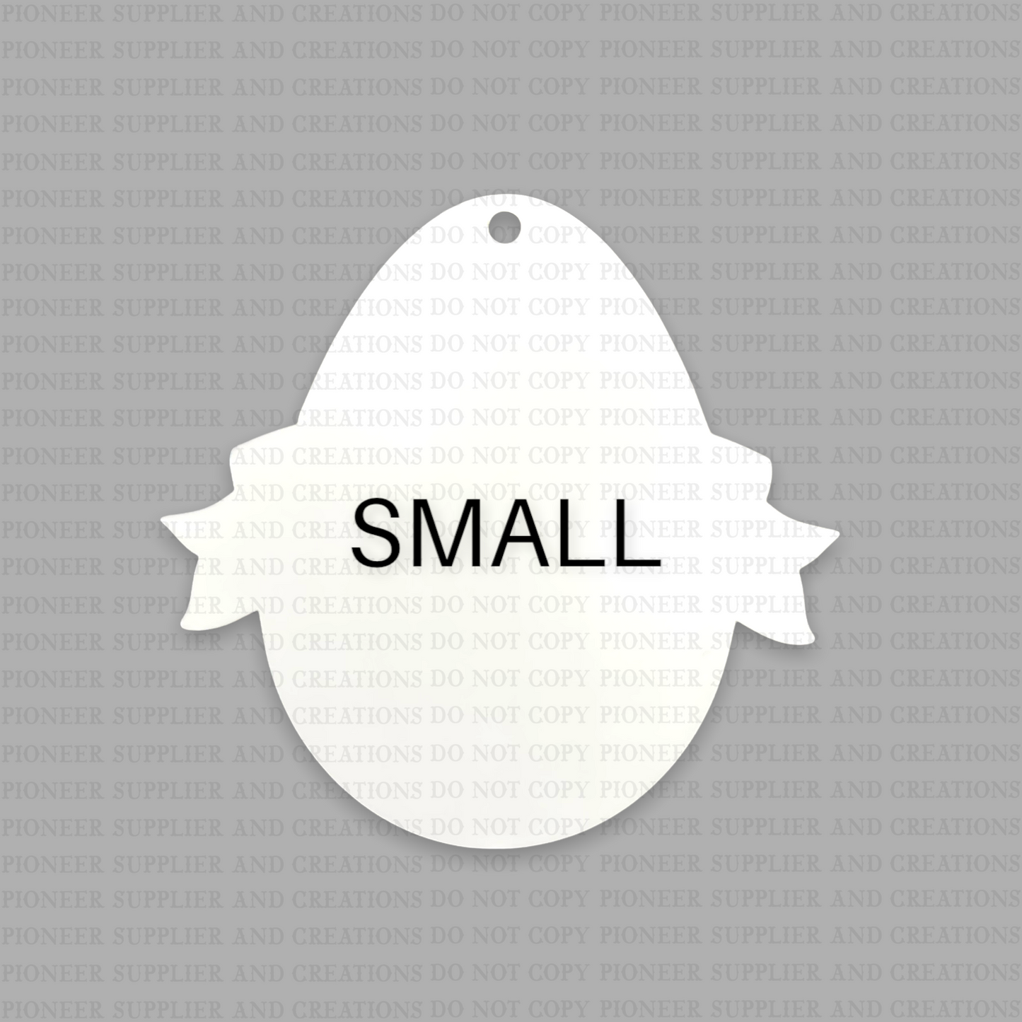Egg Shape with Banner Ornament Tag Sublimation Blanks